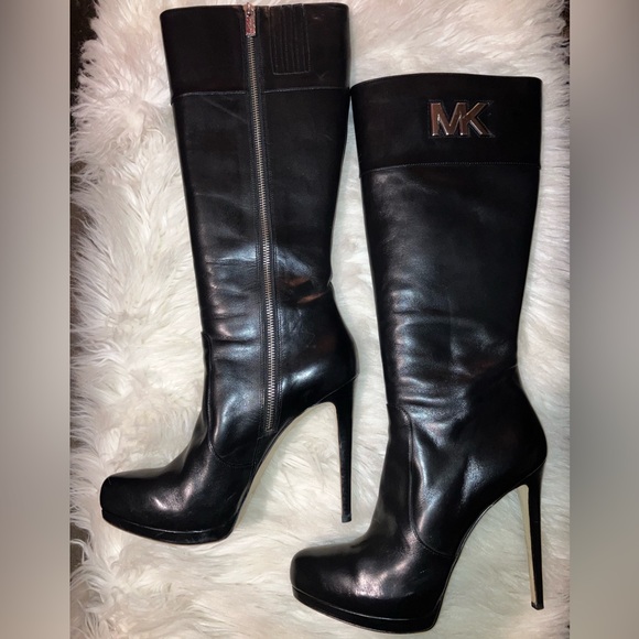Michael Kors Hayley Tall Leather Boots - Picture 4 of 9